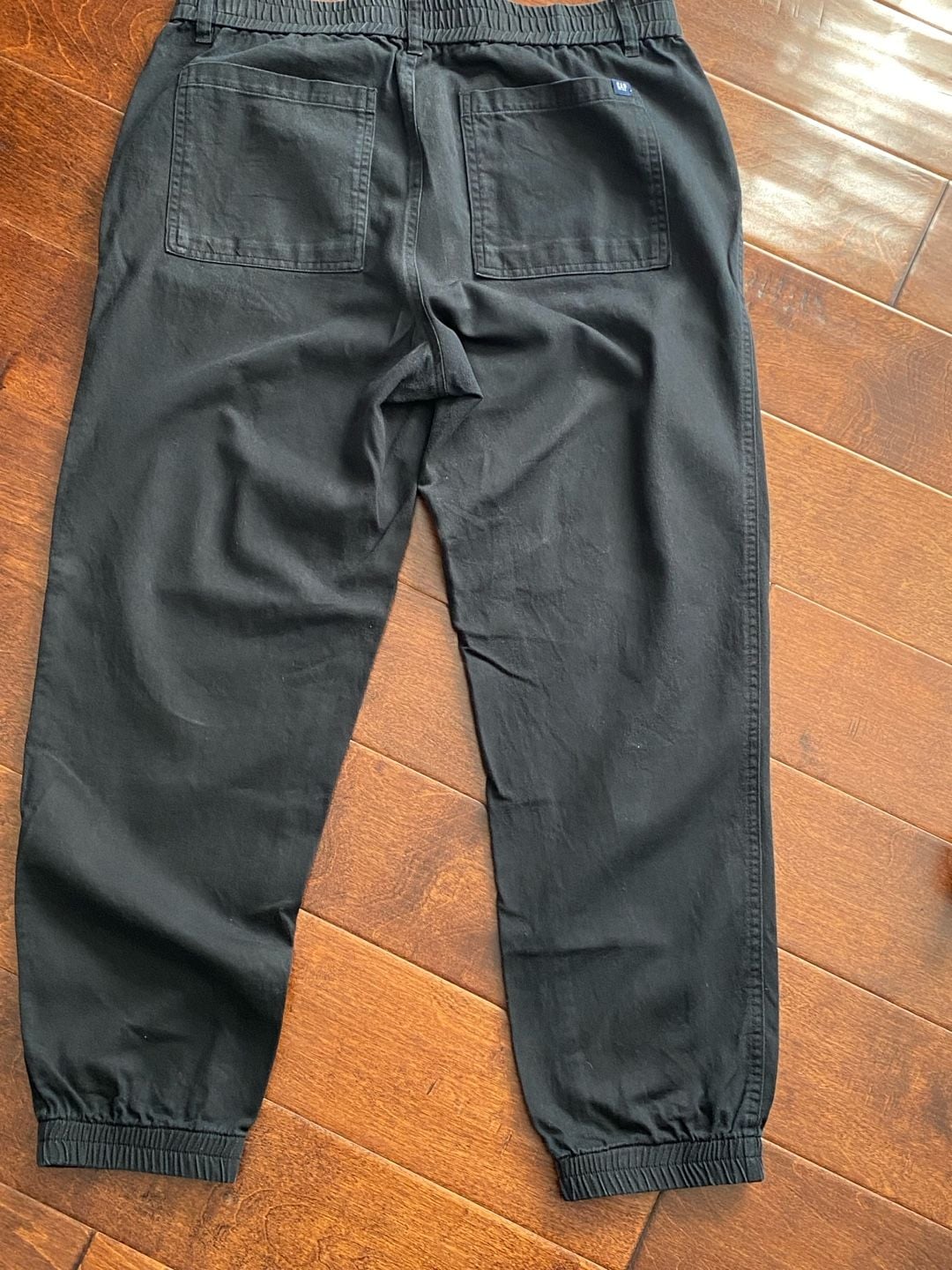 Gap Utility Jogger Pants Size M Black Twill Cuffed Hem 7
