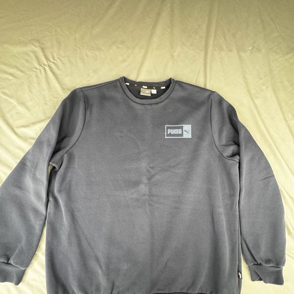Puma Side By Side Crewneck Sweatshirt Size XL Dark Gray Graphic Pullover
