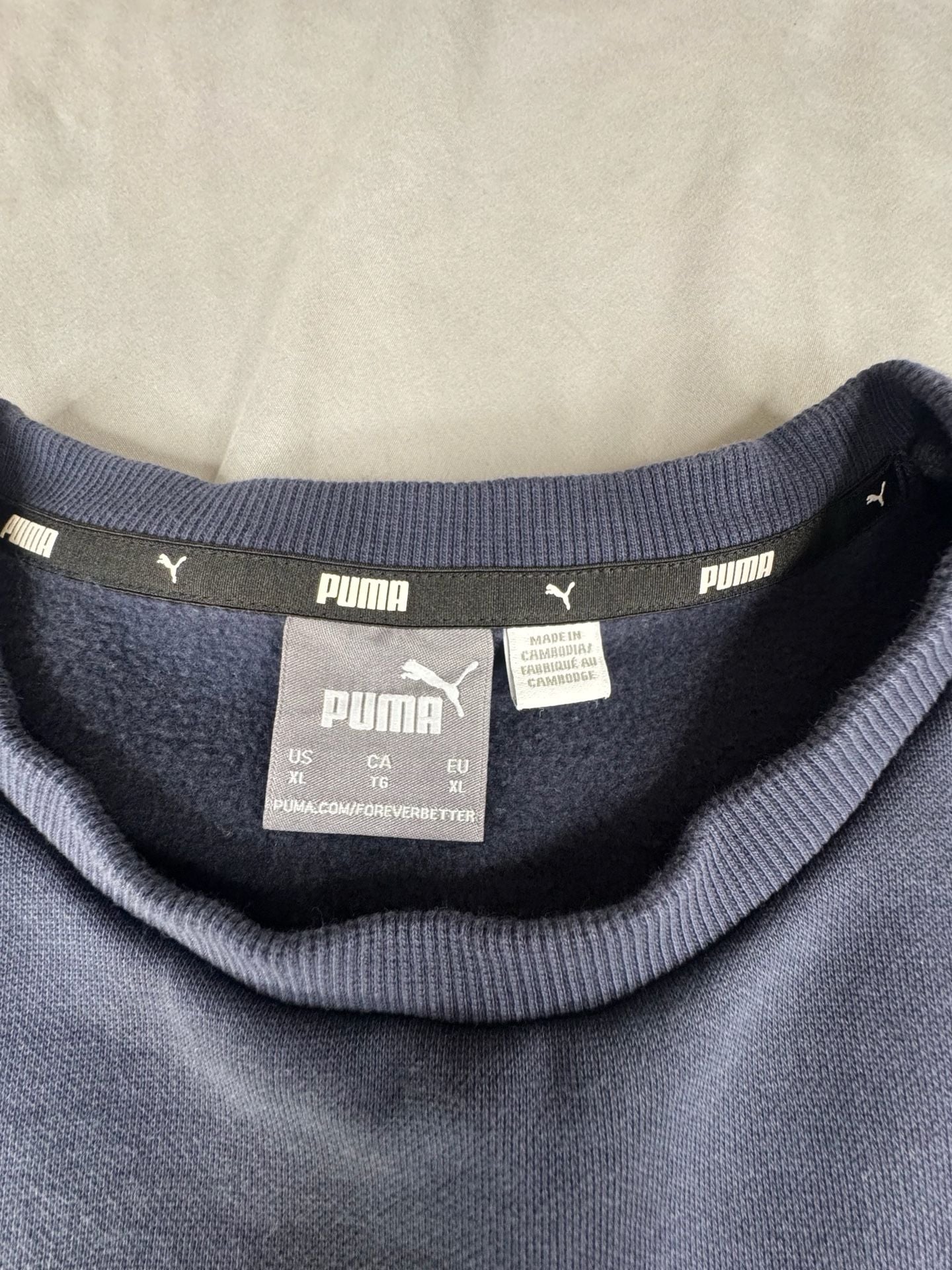 Puma Side By Side Crewneck Sweatshirt Size XL Dark Gray Graphic Pullover 3