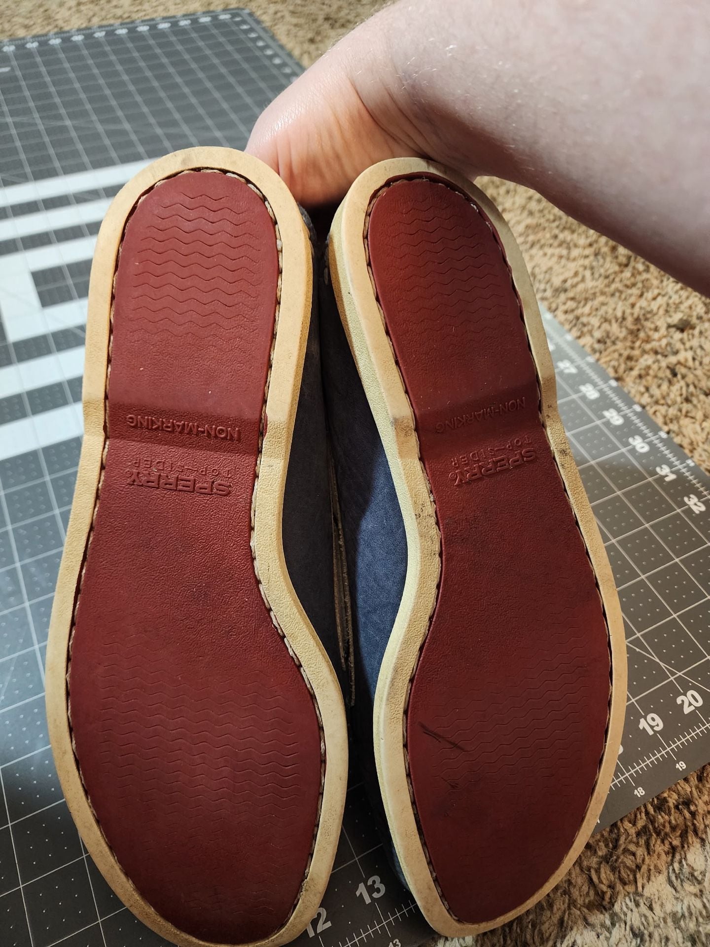 Sperry Top-Sider Boat Shoes Red White Blue Leather 7