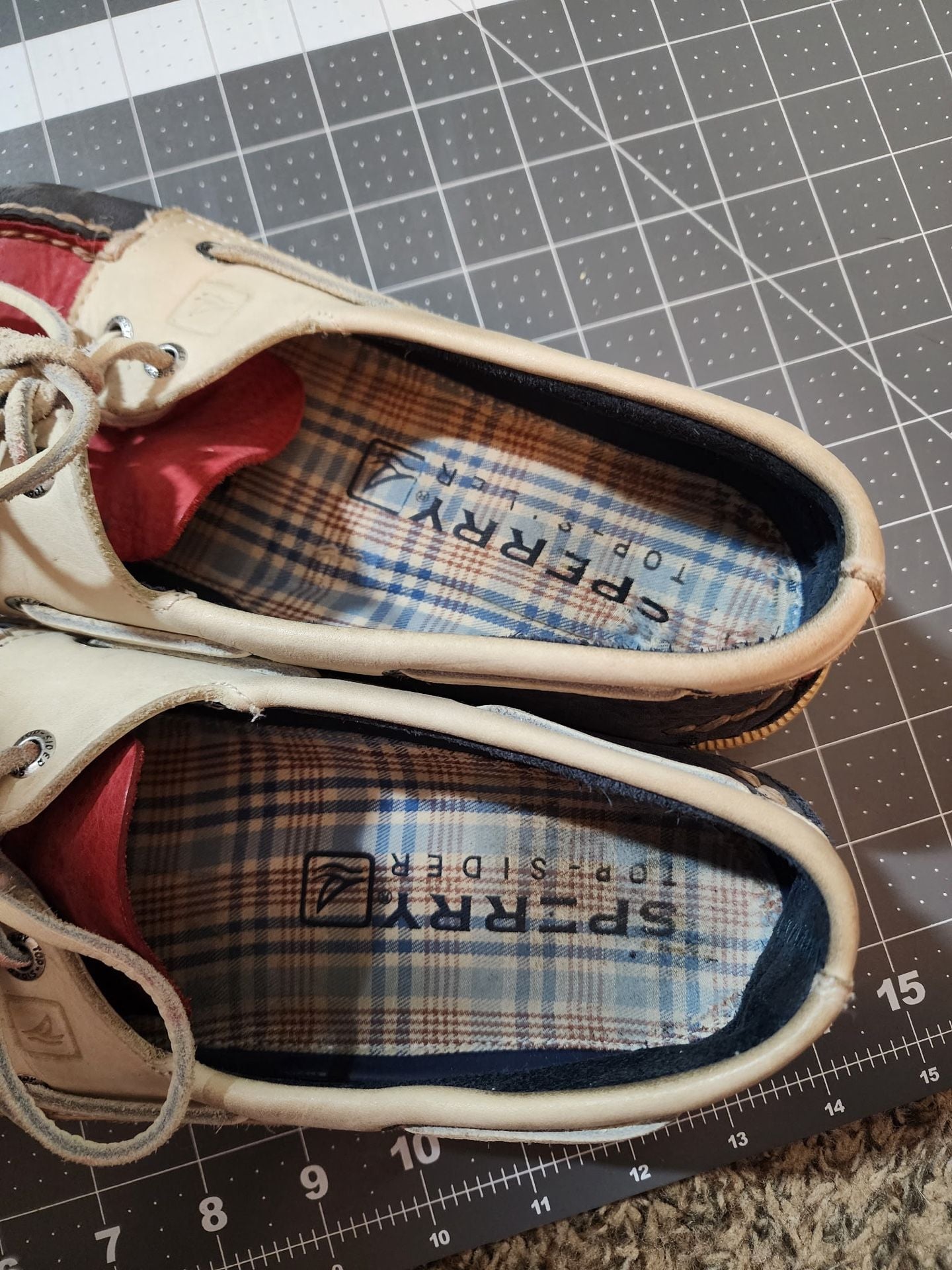 Sperry Top-Sider Boat Shoes Red White Blue Leather 8