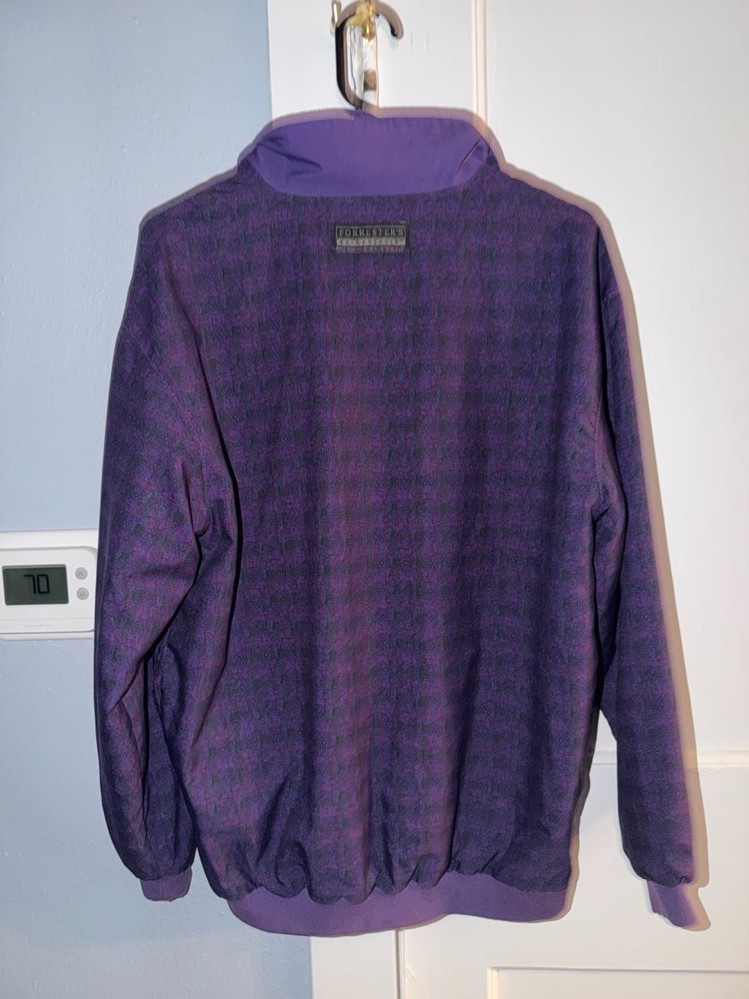 Forrester's 1/4 Zip Windbreaker Jacket Size M Purple Patterned 4