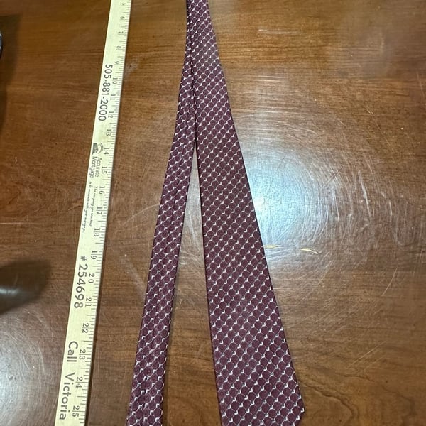Wiesinger Necktie Burgundy Geometric Pattern Silk Tie