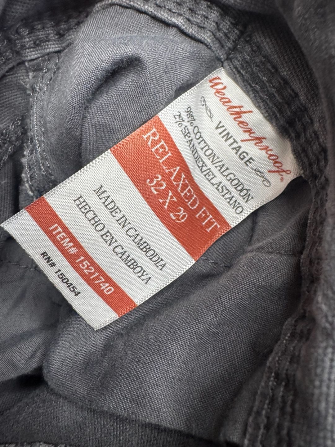 Weatherproof Vintage Pants Relaxed Fit 32x29 Gray Cotton Cargo Utility 5