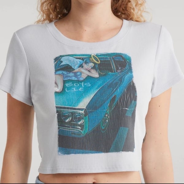 Boys Lie Fully Restored Musky Tee Size S Graphic Baby Crop