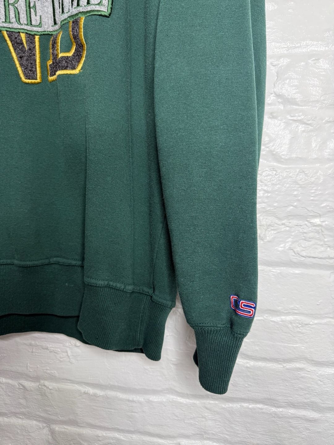Crable Sportswear Notre Dame Sweatshirt Size L Green Embroidered Crewneck 3