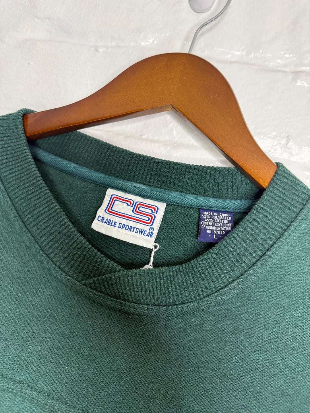Crable Sportswear Notre Dame Sweatshirt Size L Green Embroidered Crewneck 4