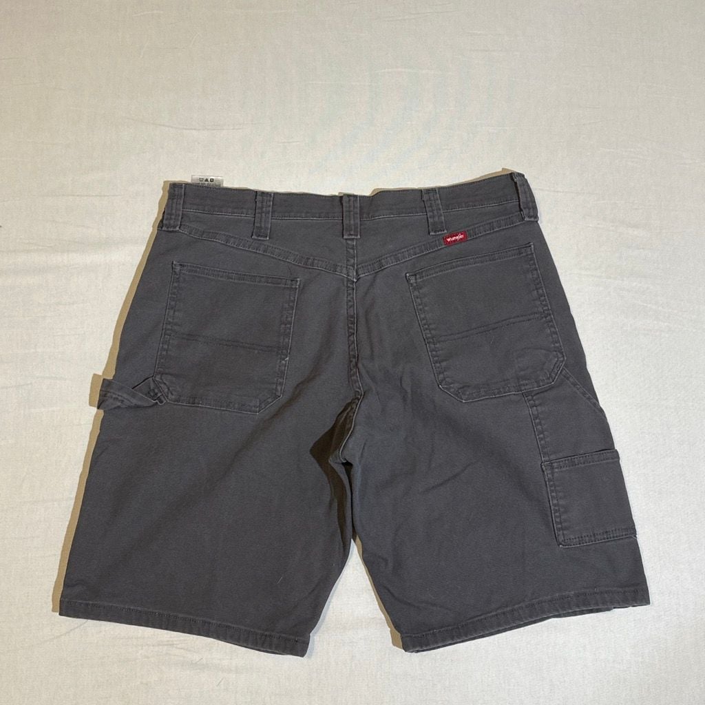 Wrangler Canvas Dark Grey Carpenter Shorts Size 34 3