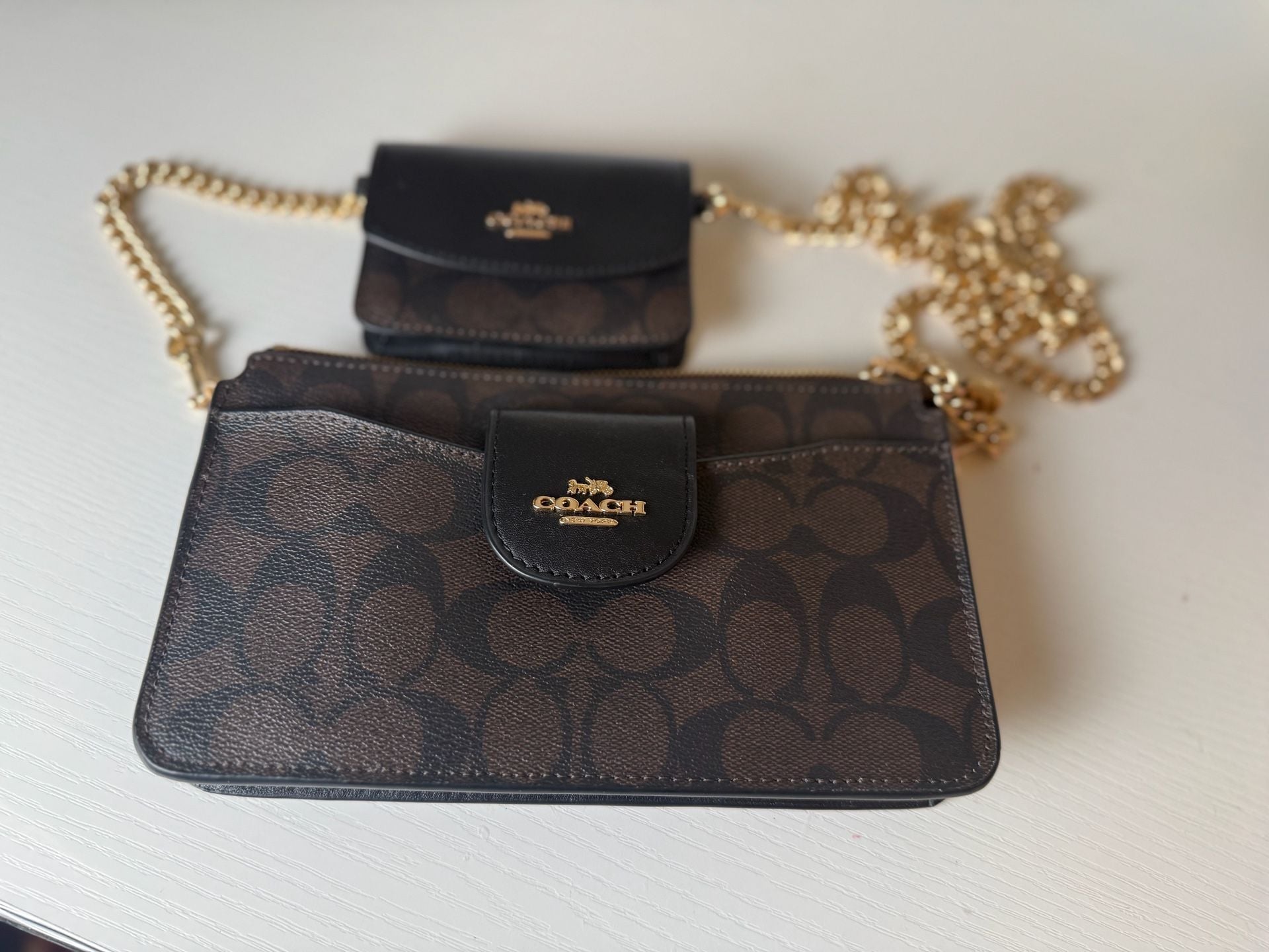 Coach Poppy Crossbody Bag Signature Canvas Brown Black 8