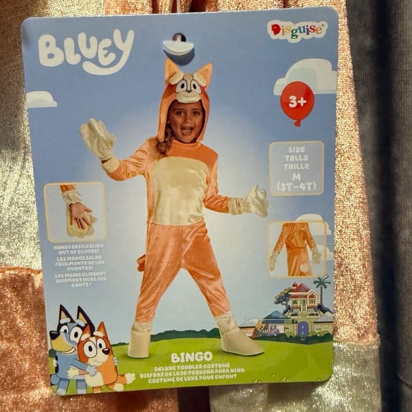 Disguise Bluey Bingo Deluxe Toddler Costume Size M (3T-4T)