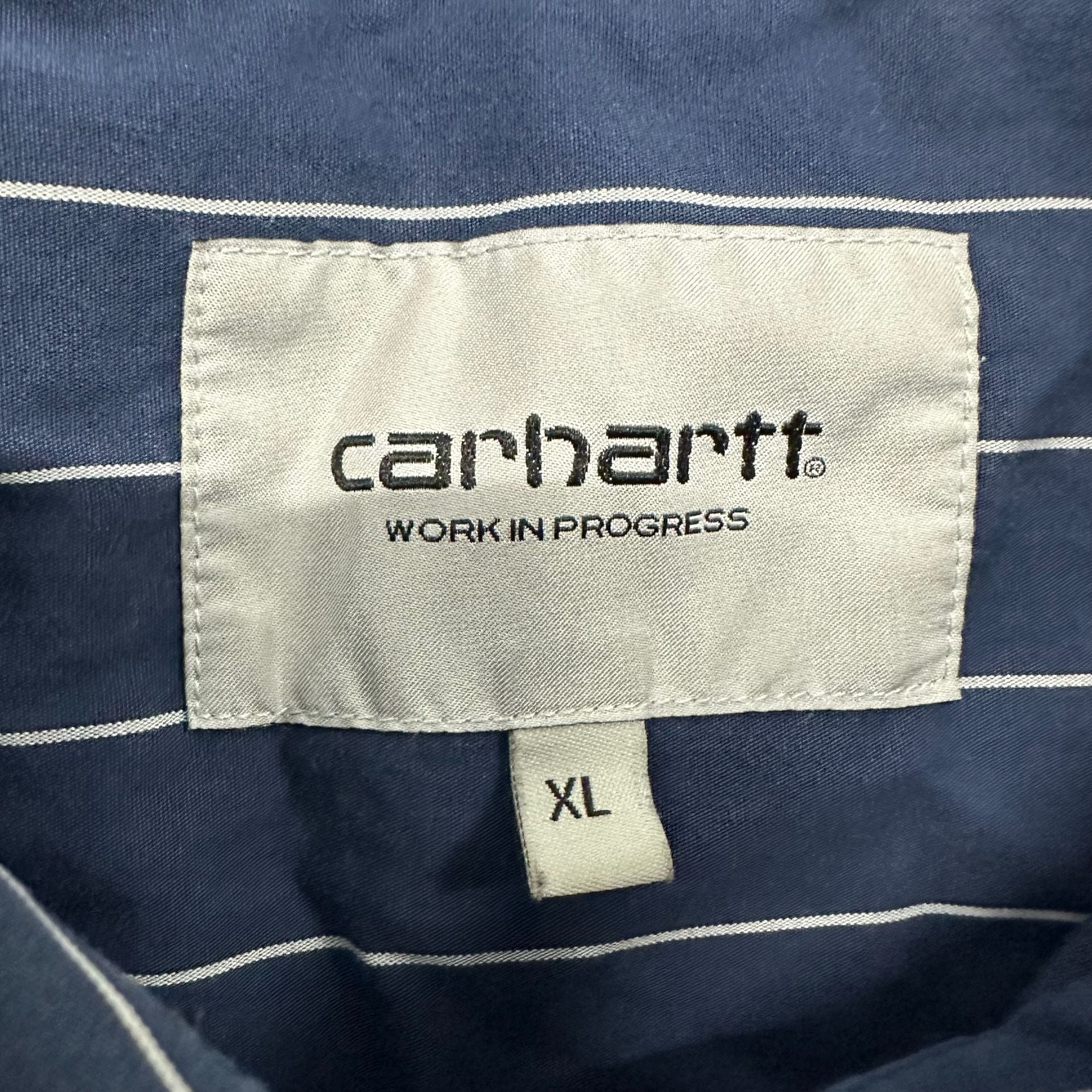 Carhartt WIP Striped Button Up Work Shirt XL Double Pocket Oversized 3