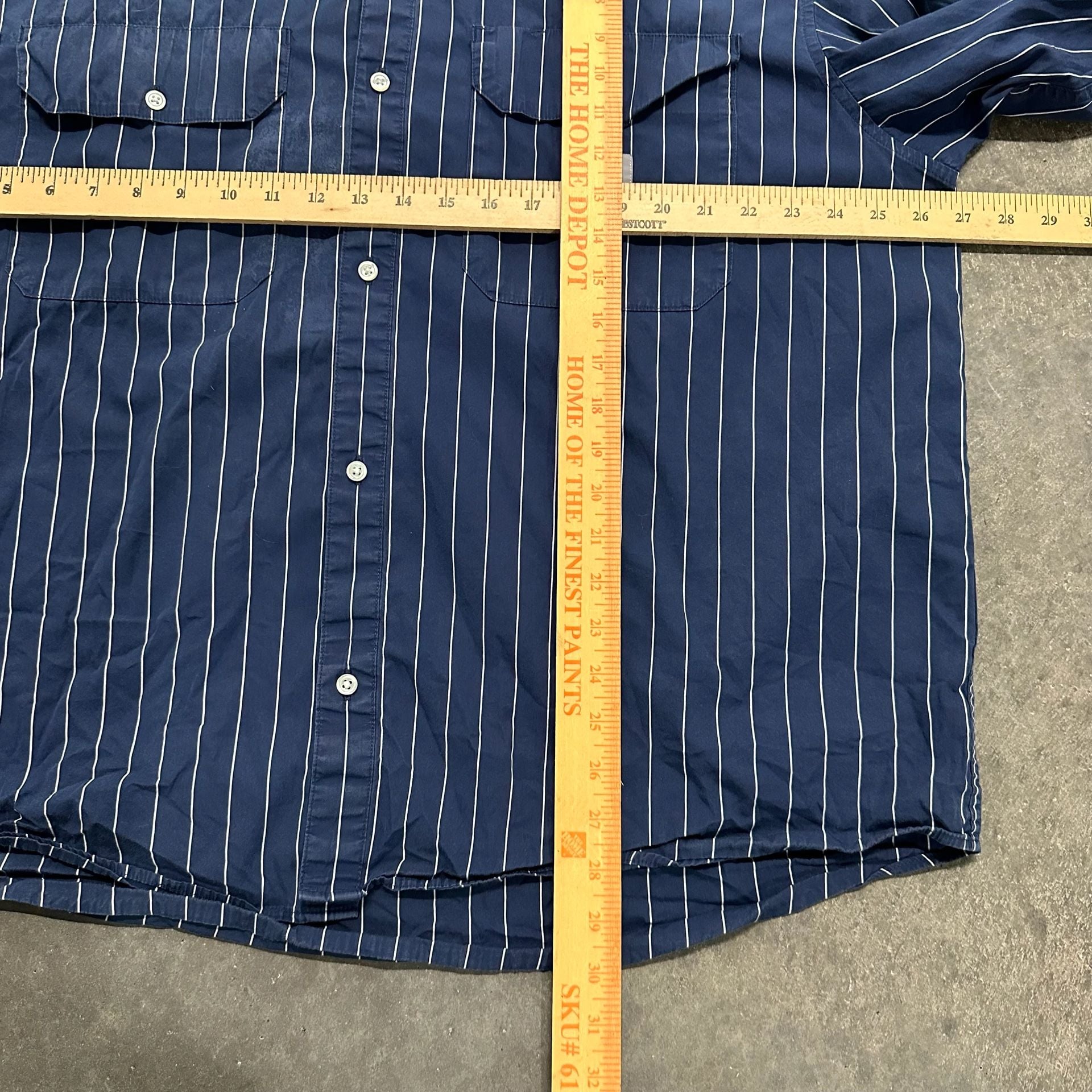 Carhartt WIP Striped Button Up Work Shirt XL Double Pocket Oversized 5