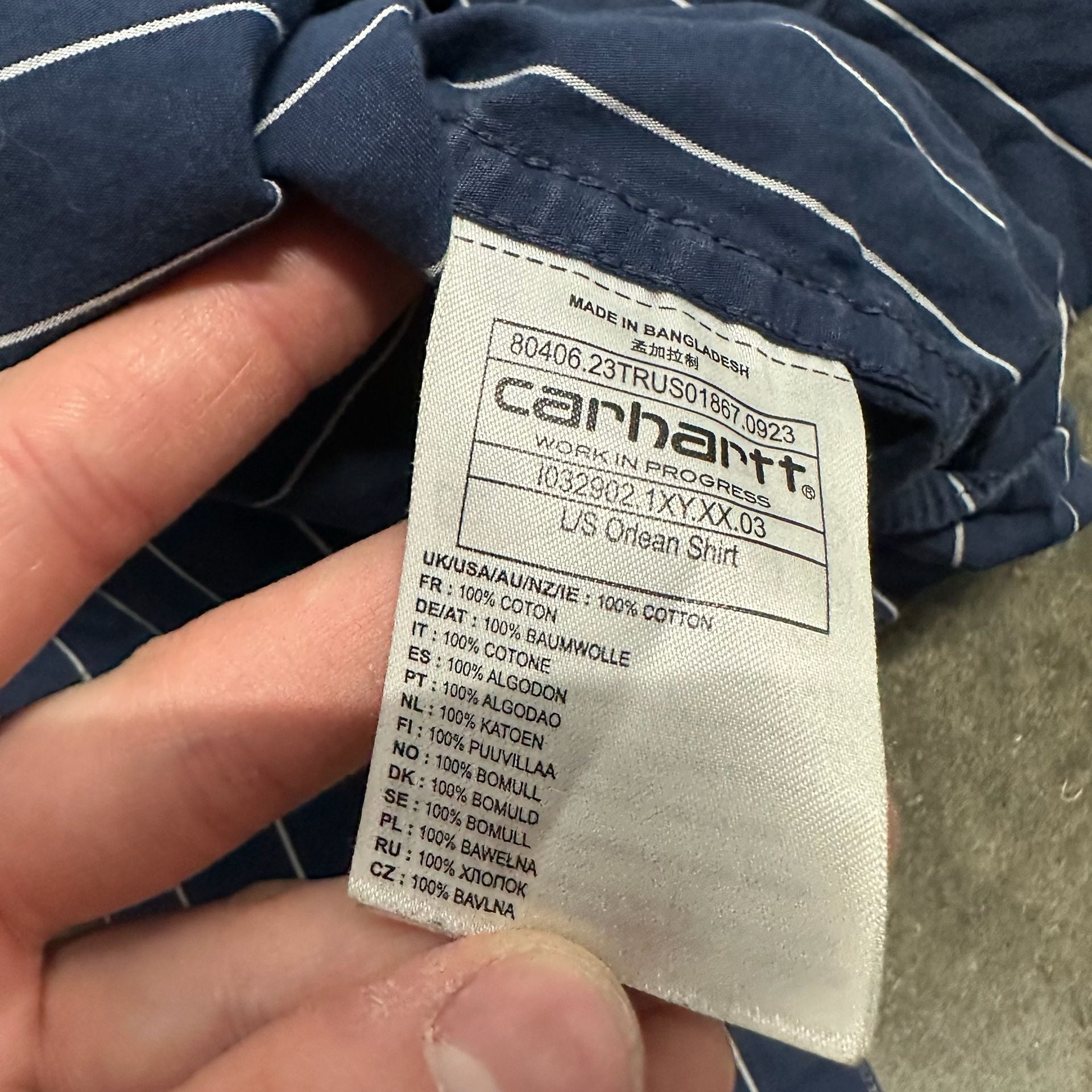 Carhartt WIP Striped Button Up Work Shirt XL Double Pocket Oversized 8