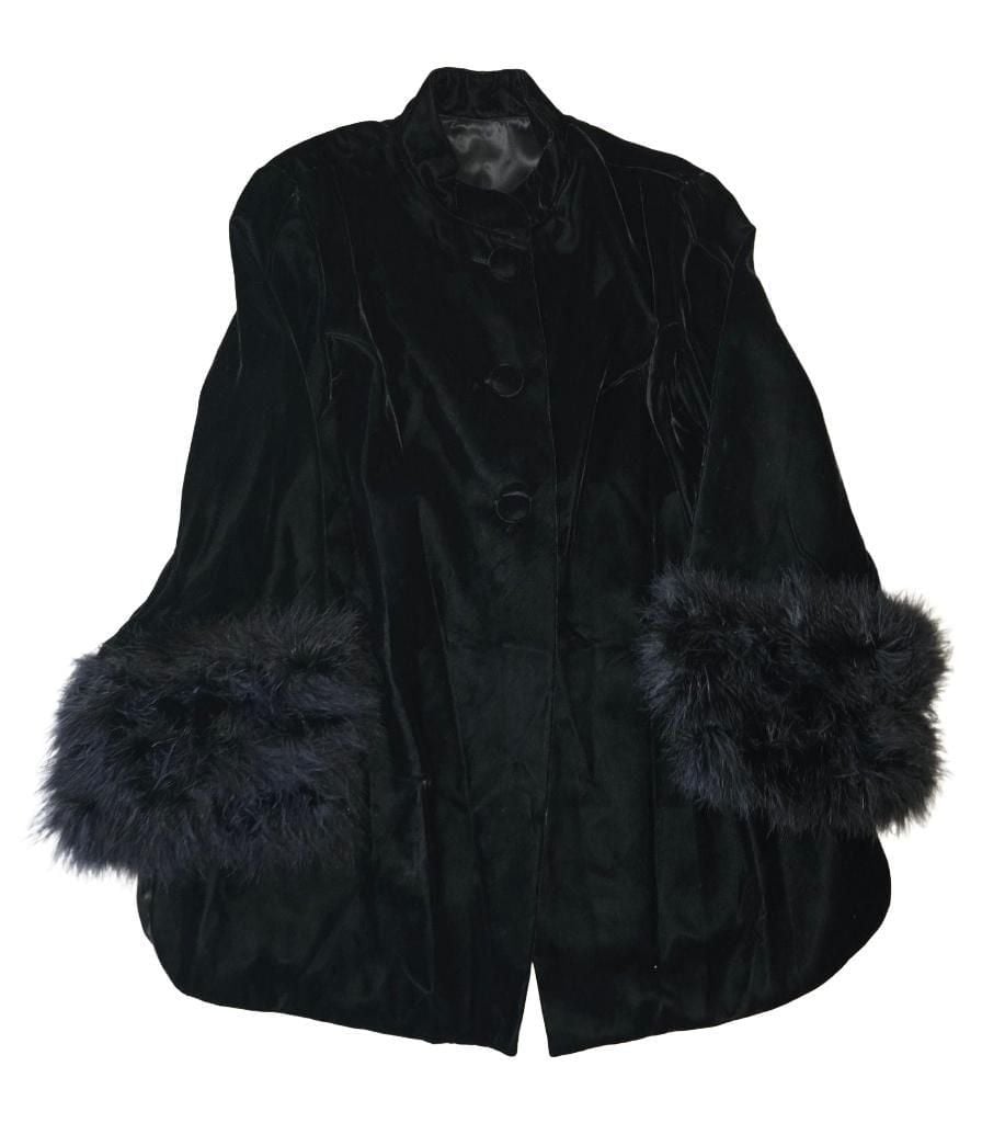 VINTAGE 52702 Rayon Velvet Jacket Black 3