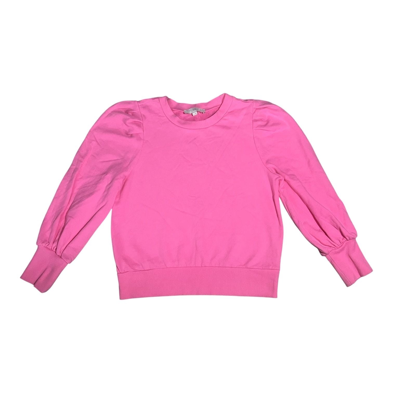 LOFT Puff Sleeve Sweatshirt Size L Pink 2