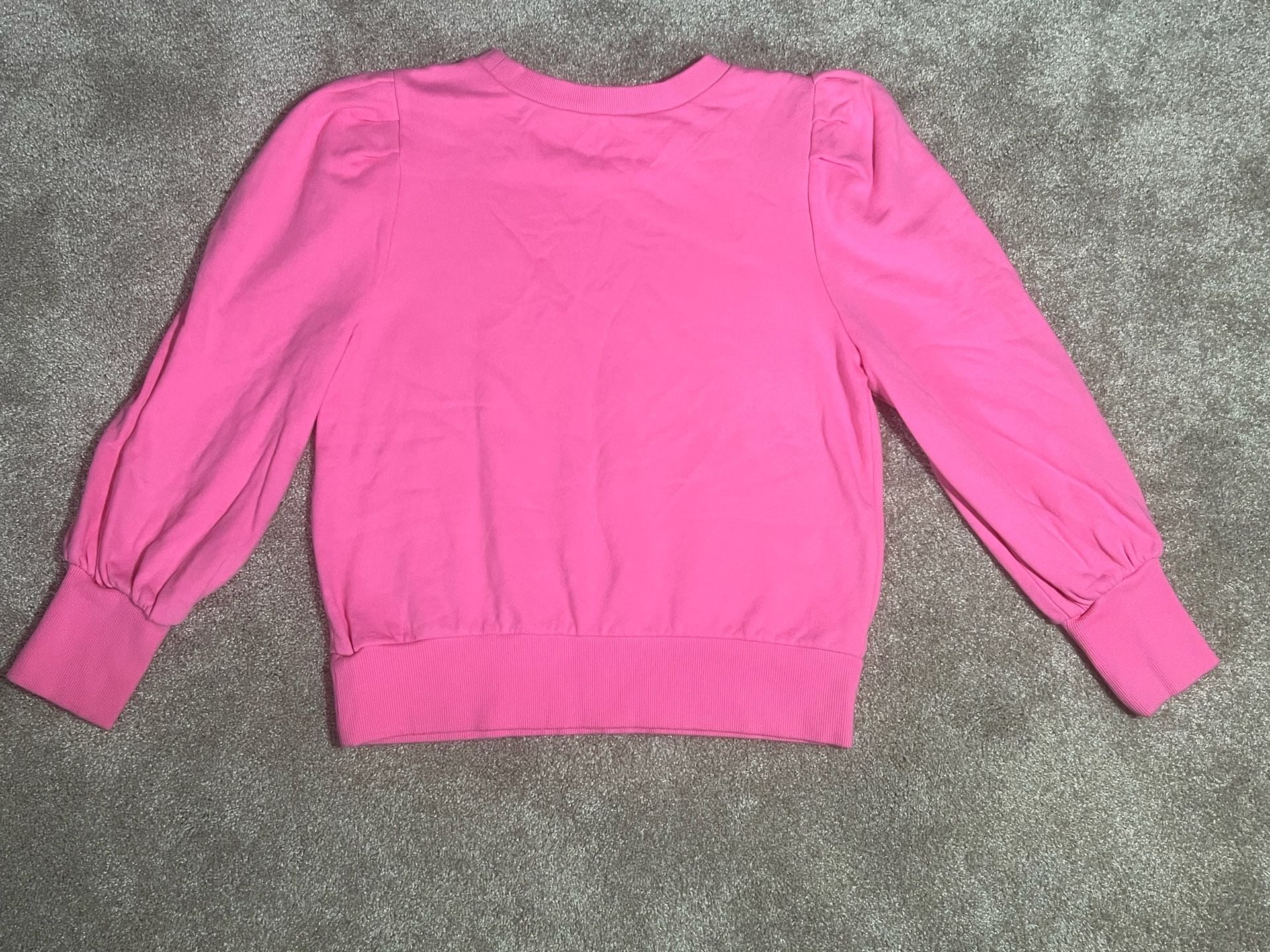 LOFT Puff Sleeve Sweatshirt Size L Pink 3