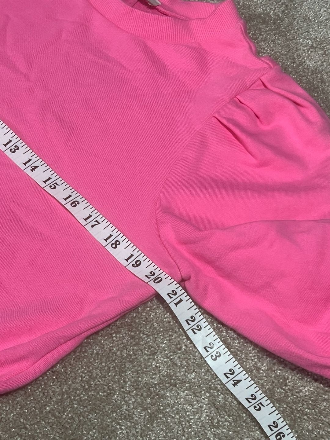 LOFT Puff Sleeve Sweatshirt Size L Pink 7