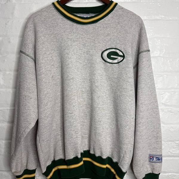 The Game Green Bay Packers Sweatshirt Size Medium Gray Vintage