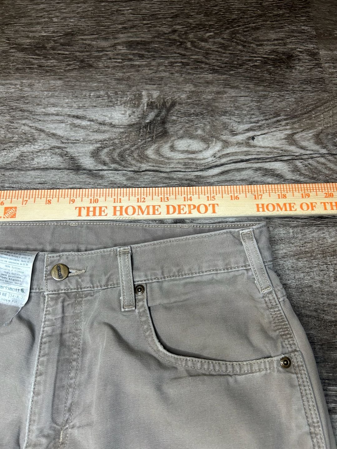 Carhartt B169 Men’s 34x30 Loose Fit Carpenter Work Pants Beige Tan Canvas Y2K 6