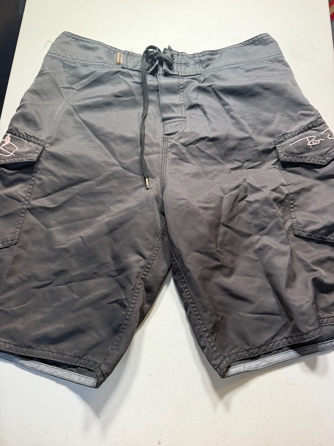 Ron Jon Surf Shop Boardshorts Size 32 Black Cargo Surf Shorts 2