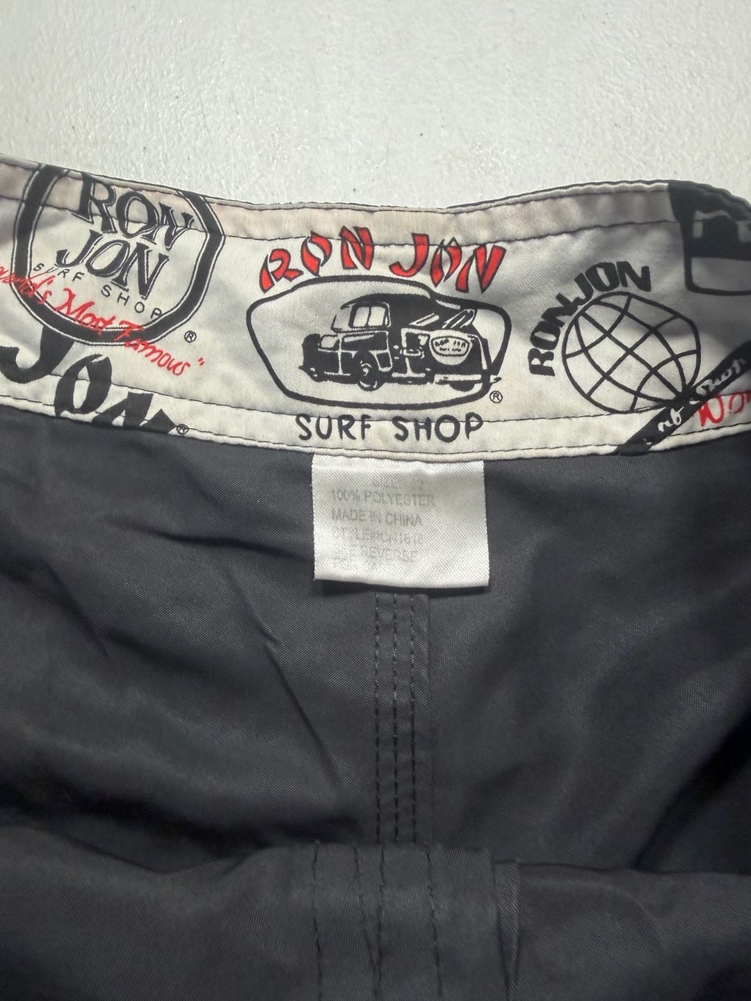Ron Jon Surf Shop Boardshorts Size 32 Black Cargo Surf Shorts 3