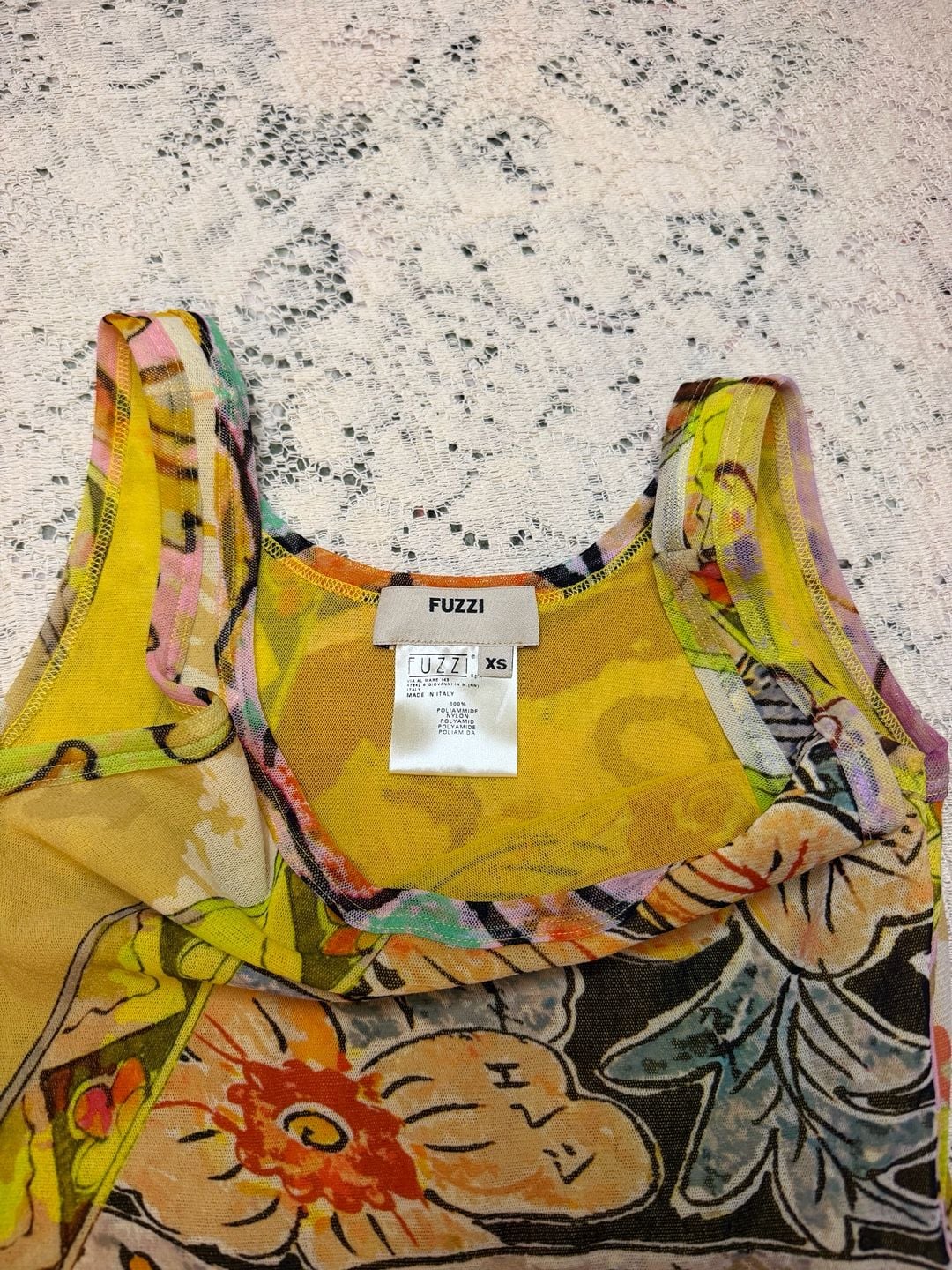 Fuzzi Multicolor Mesh Tank Dress Size XS 4