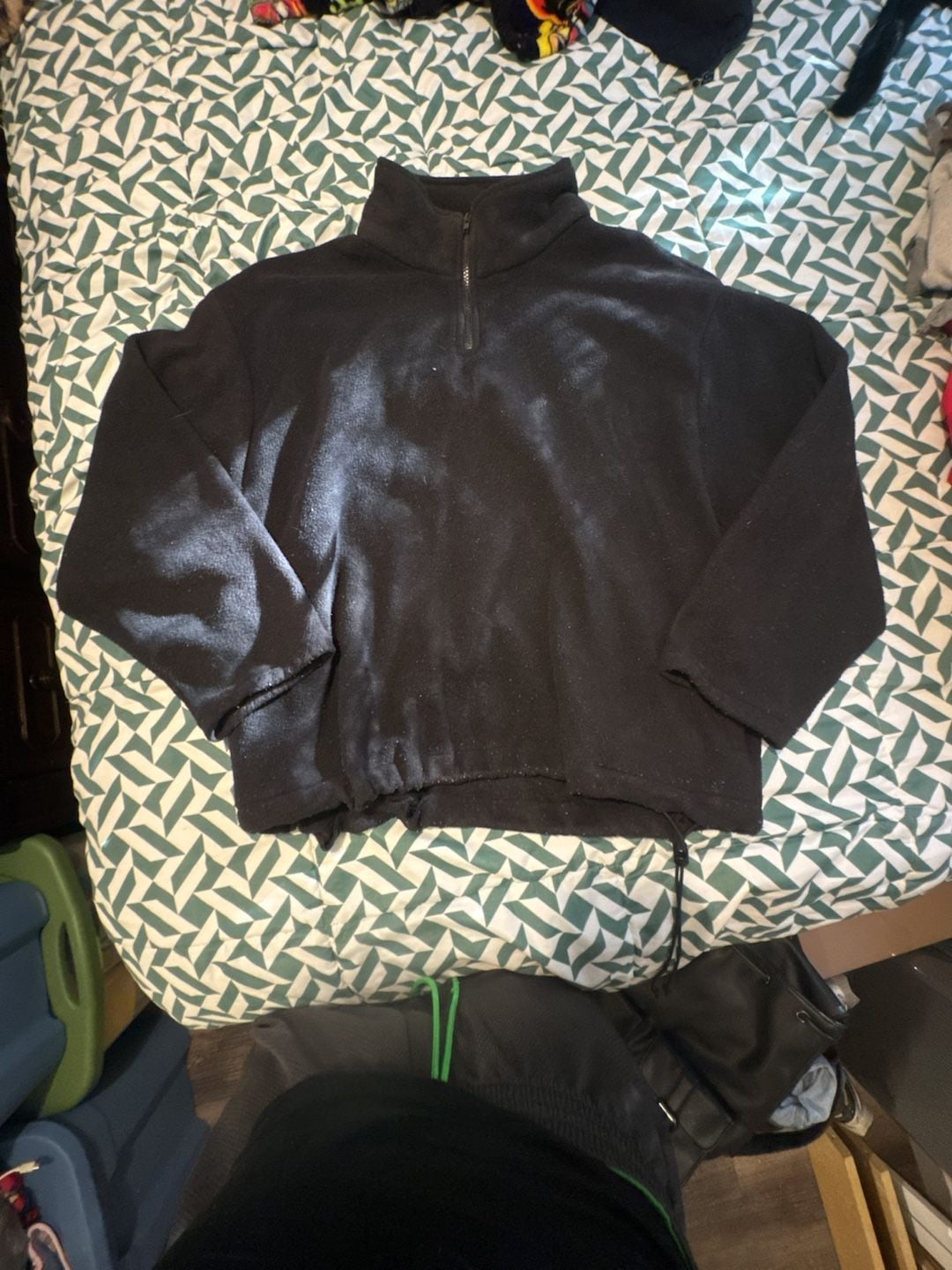 Knightsbridge Quarter Zip Fleece Sweatshirt XL Black 2