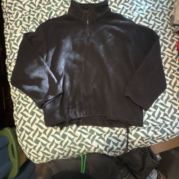 Knightsbridge Quarter Zip Fleece Sweatshirt XL Black
