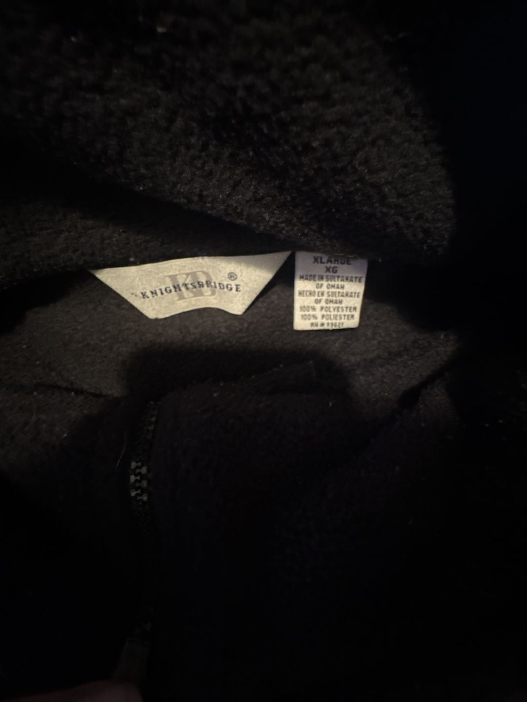 Knightsbridge Quarter Zip Fleece Sweatshirt XL Black 3