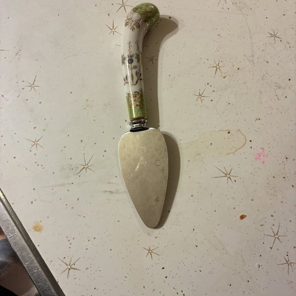 Prill Sheffield England Porcelain Handle Cake Server