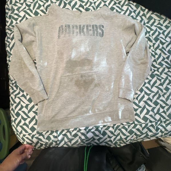 Fanatics Green Bay Packers Hoodie Size L Gray Distressed NFL