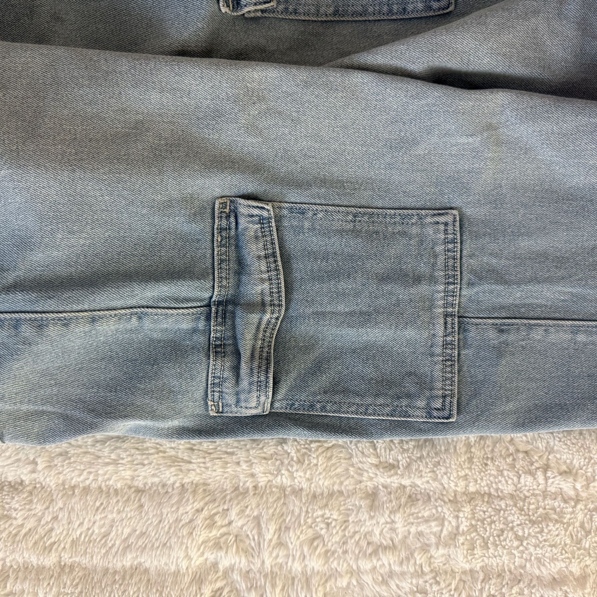 Hollister Ultra High-Rise Dad Jean Size 4R Light Wash Cargo Denim Pants 5