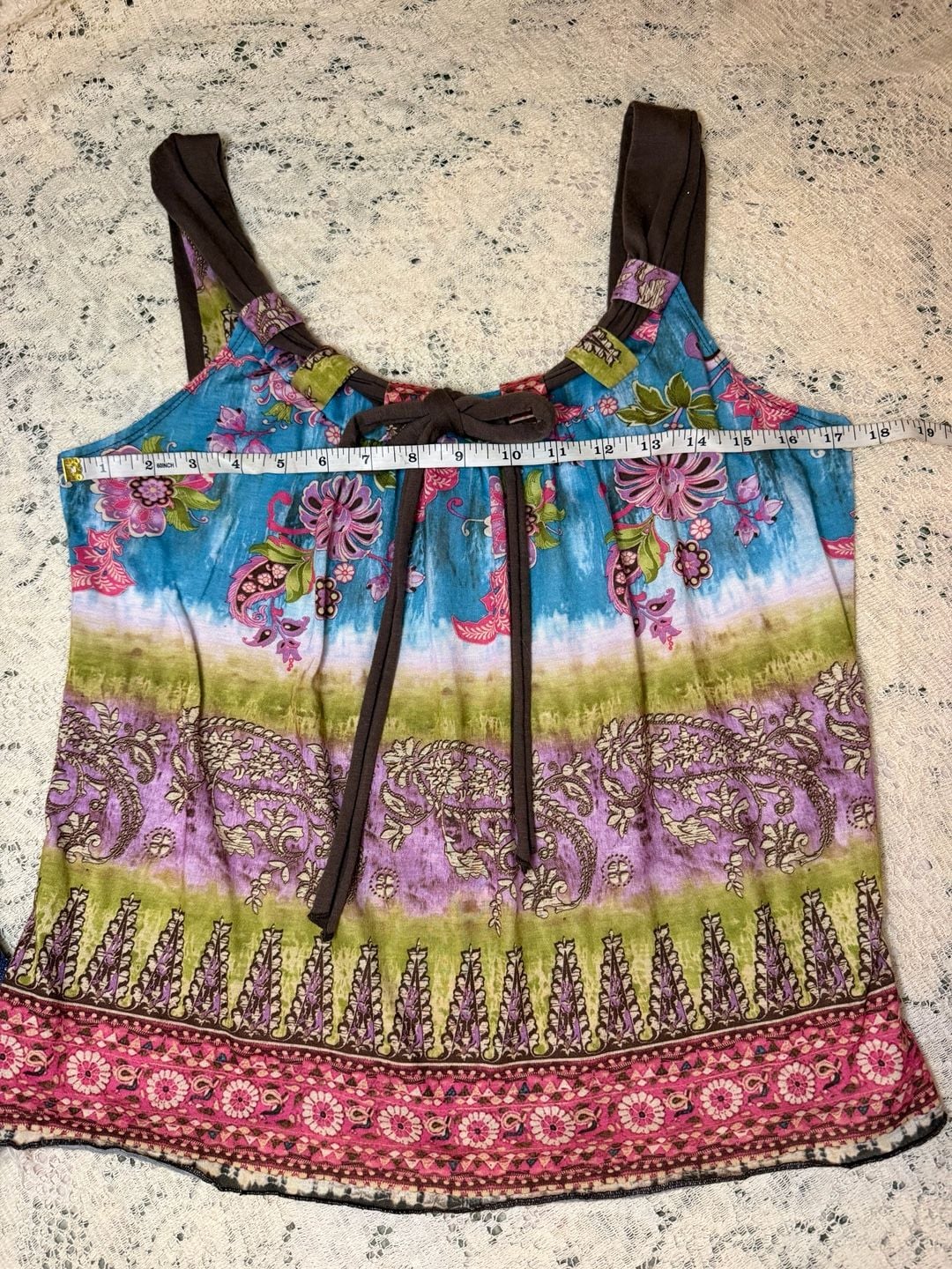 It's Our Time Tank Top Size L Multicolored Floral Boho 3