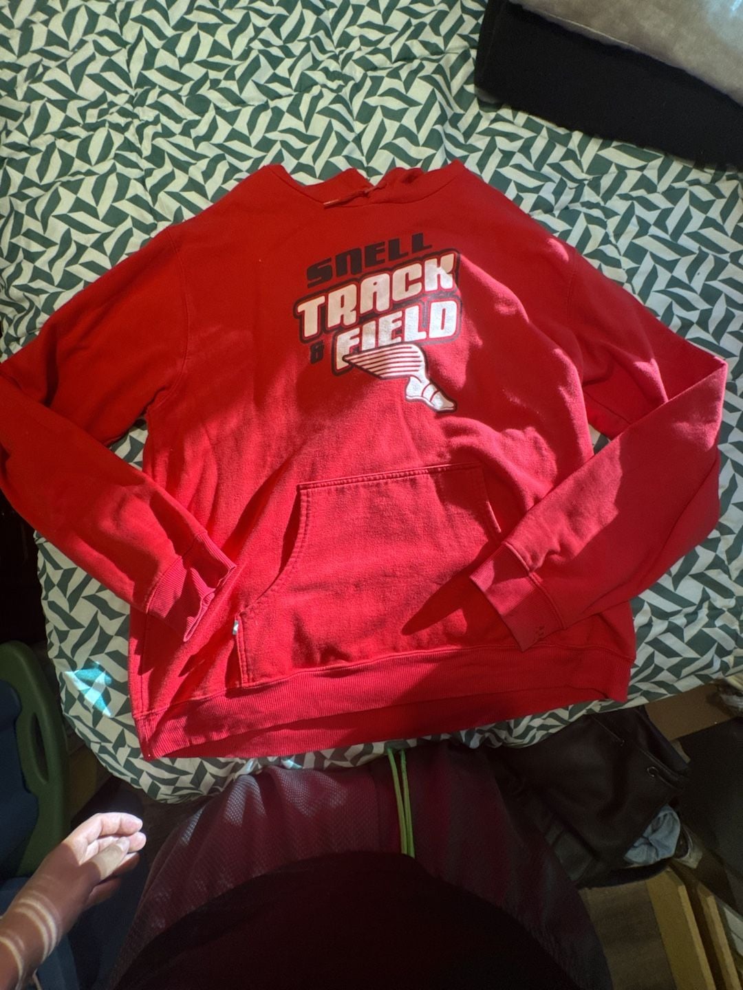 GTM Sportswear Snell Track & Field Hoodie Size XL Red Fleece Sweatshirt 2