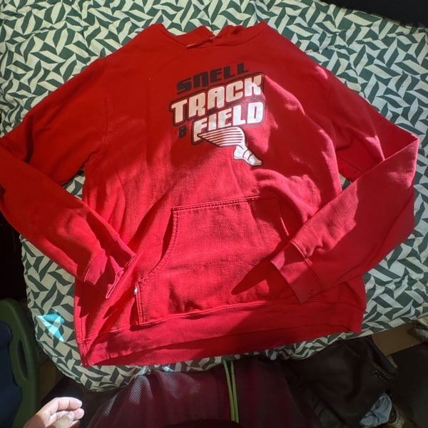 GTM Sportswear Snell Track & Field Hoodie Size XL Red Fleece Sweatshirt