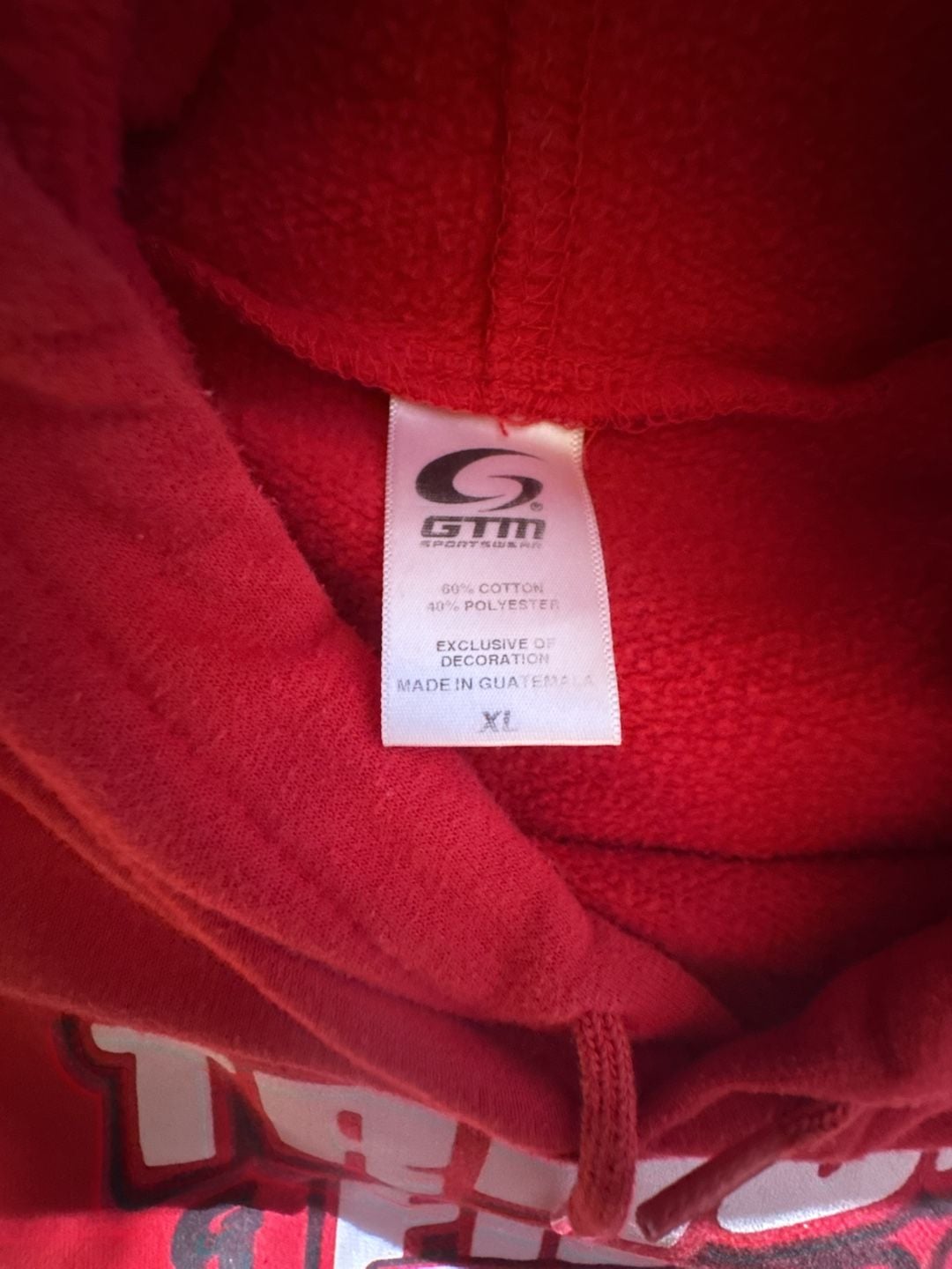 GTM Sportswear Snell Track & Field Hoodie Size XL Red Fleece Sweatshirt 3