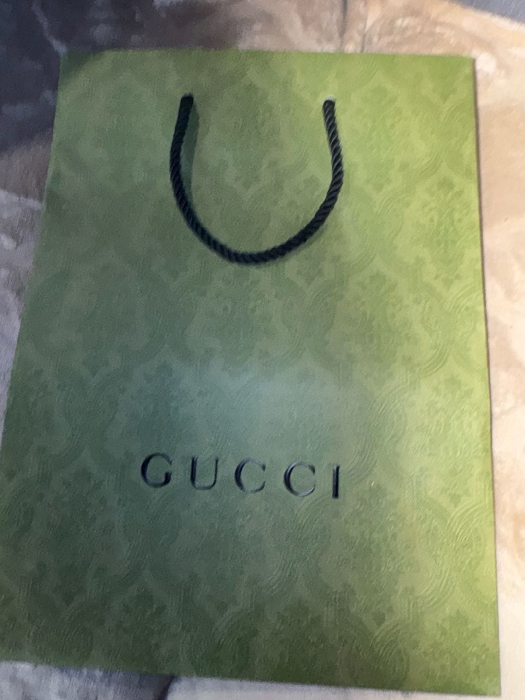 Gucci Green Damier Print Gift Shopping Bag 1