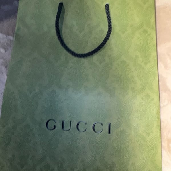 Gucci Green Damier Print Gift Shopping Bag