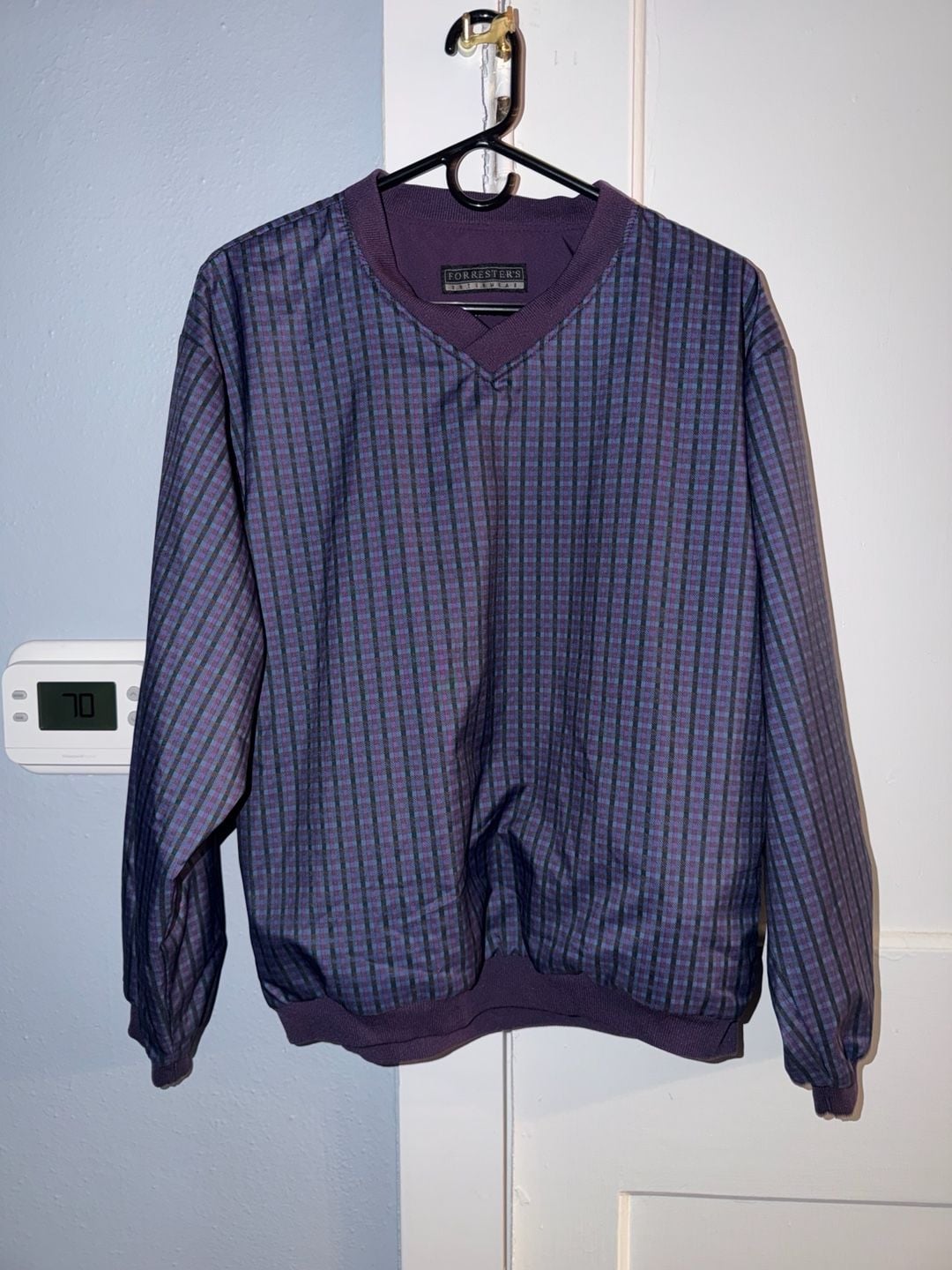 Forrester's Pullover Windbreaker Purple Plaid Outerwear 2