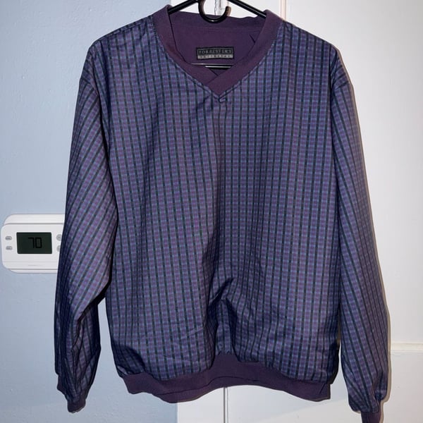 Forrester's Pullover Windbreaker Purple Plaid Outerwear