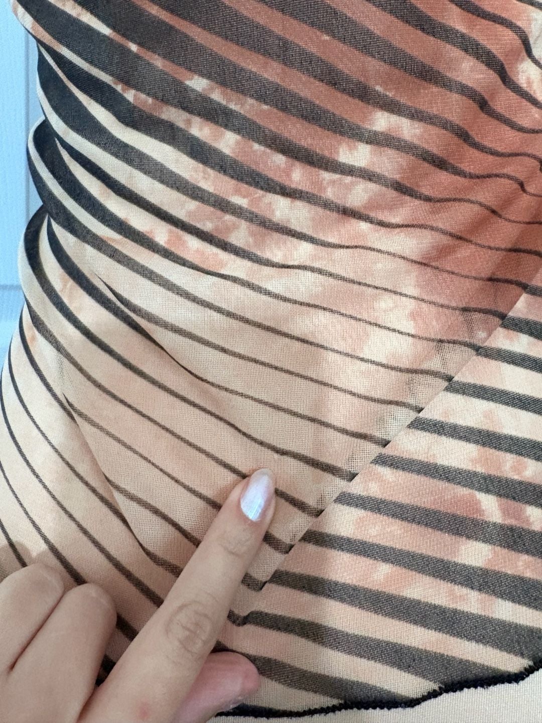 Vintage Sheer Mesh Striped Tank Top Y2K Grunge Brown Black 7