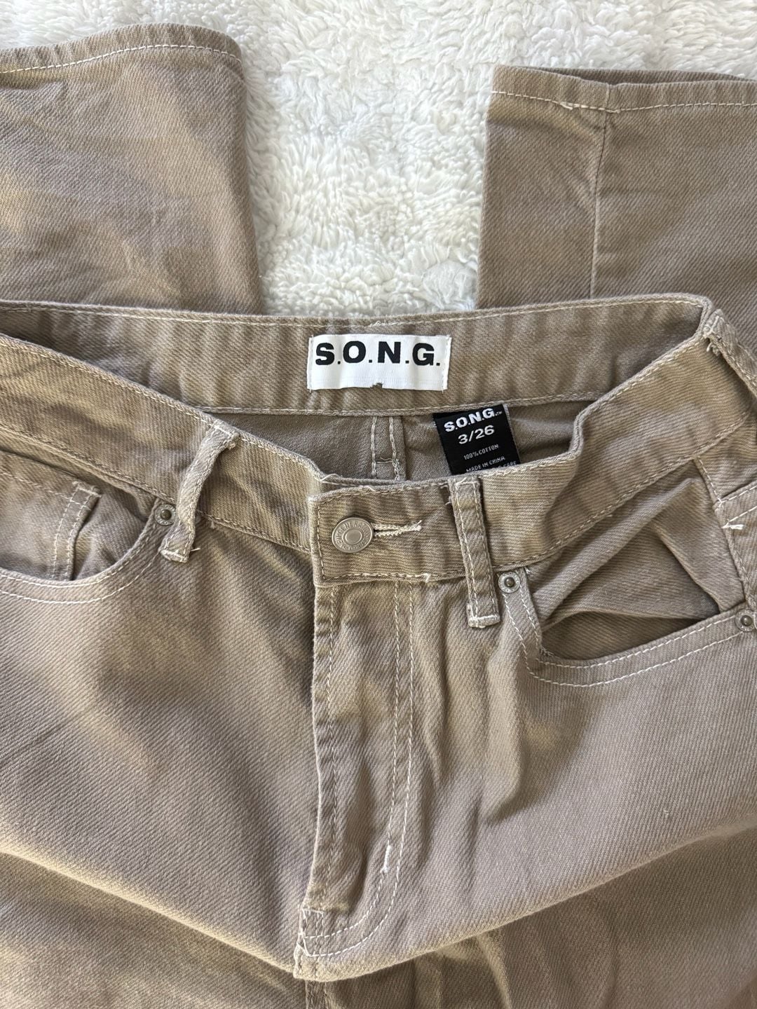 S.O.N.G. Cargo Pants Size 3/26 Brown Cotton 2