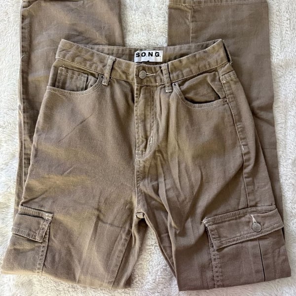S.O.N.G. Cargo Pants Size 3/26 Brown Cotton