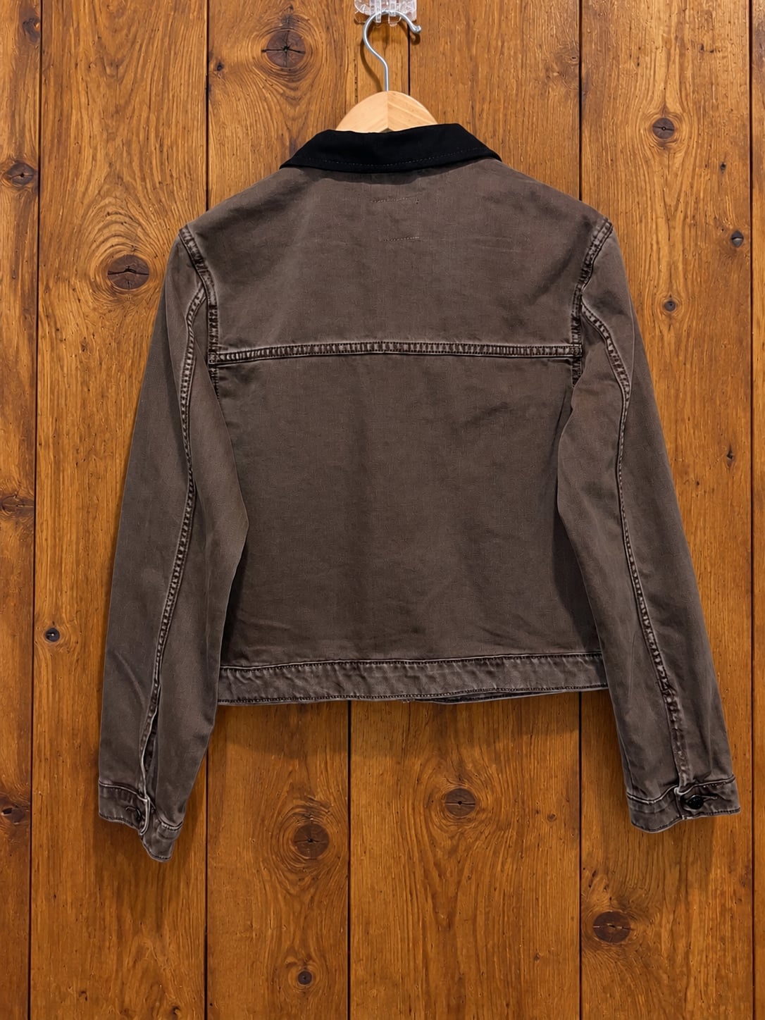 Wild Fable Brown Canvas Chore Jacket Black Corduroy Collar Utility Workwear M 9