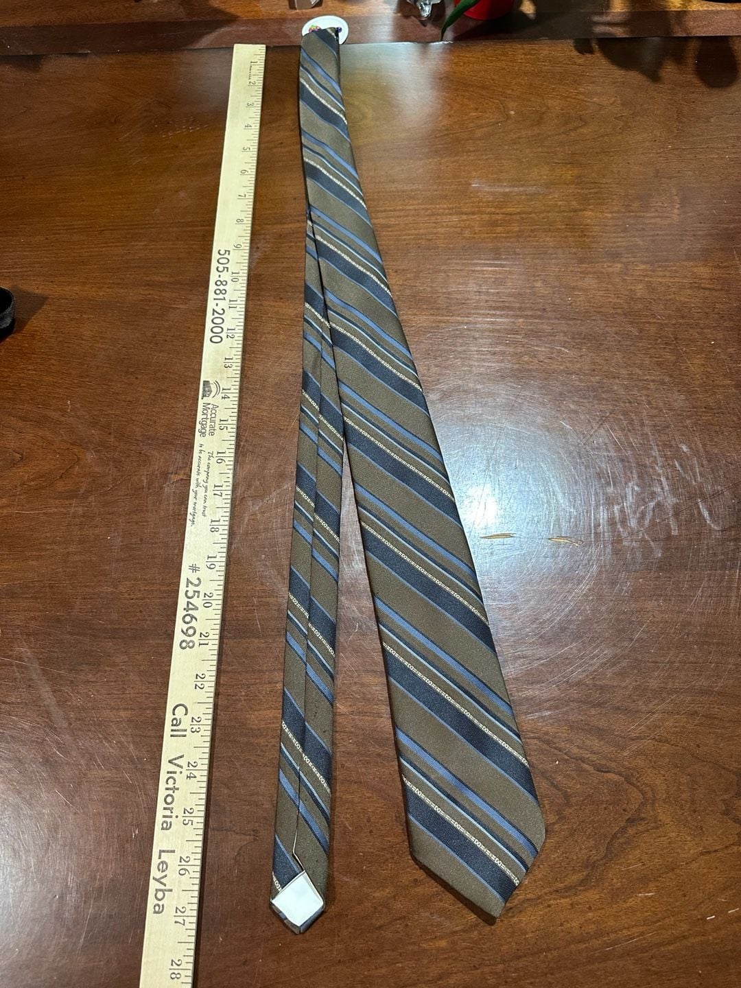 Giorgio Salvi Striped Silk Necktie Brown Blue 1