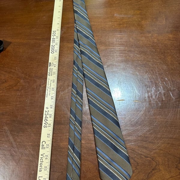 Giorgio Salvi Striped Silk Necktie Brown Blue