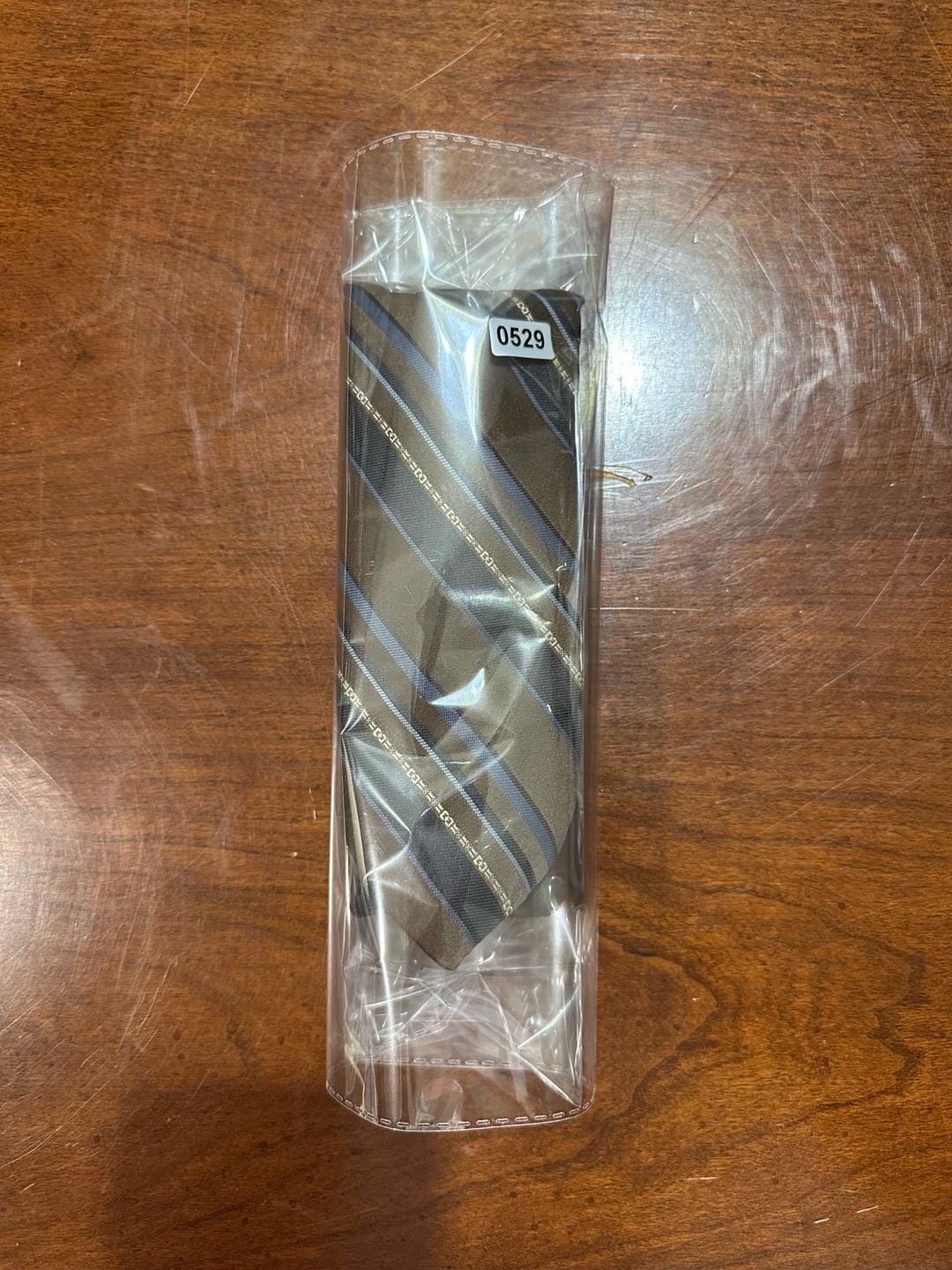 Giorgio Salvi Striped Silk Necktie Brown Blue 5