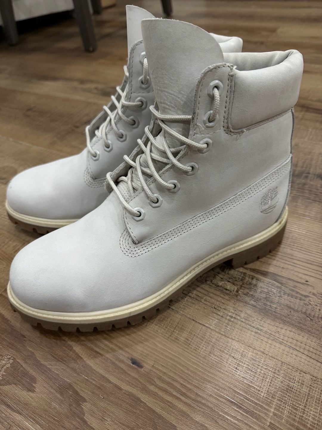 Timberland 6-Inch Premium Waterproof Boots Light Grey Womens 9.5 2