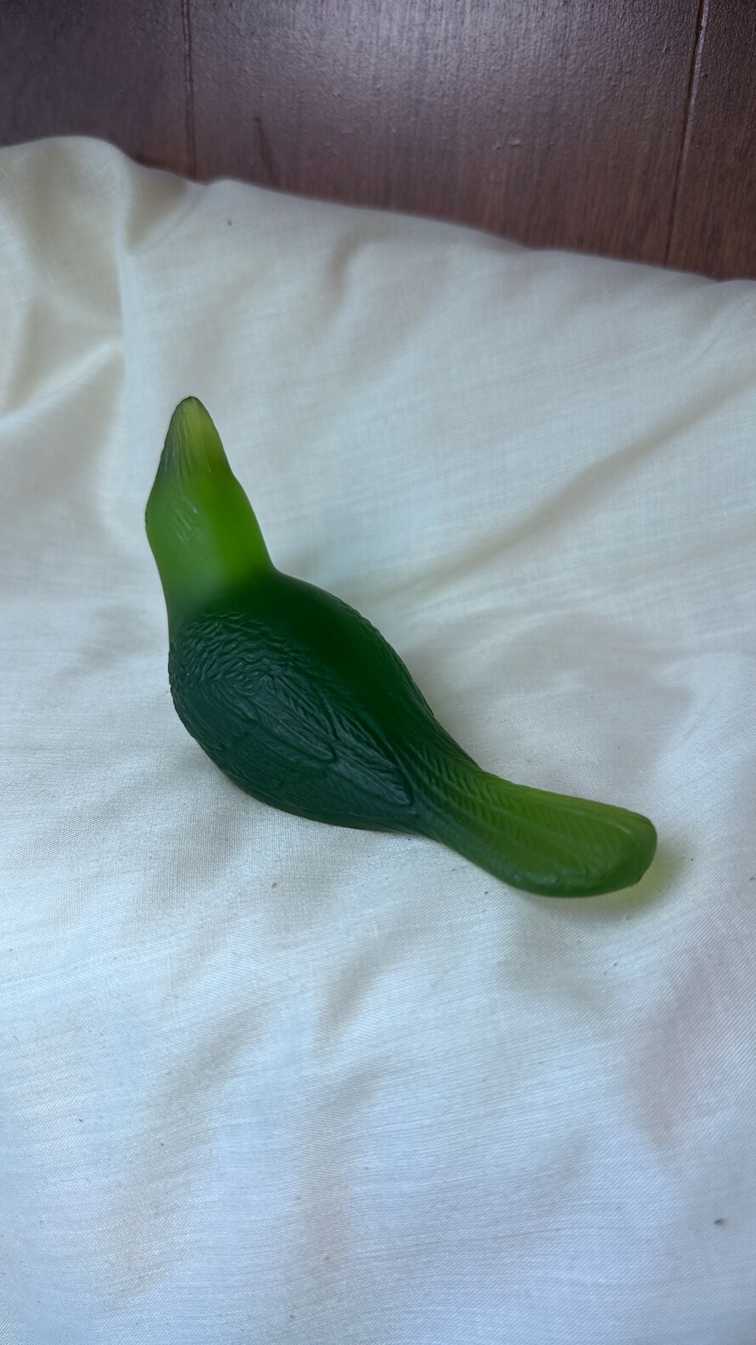 Westmoreland Green Satin Glass Bird Figurine Cardinal Figurine 2
