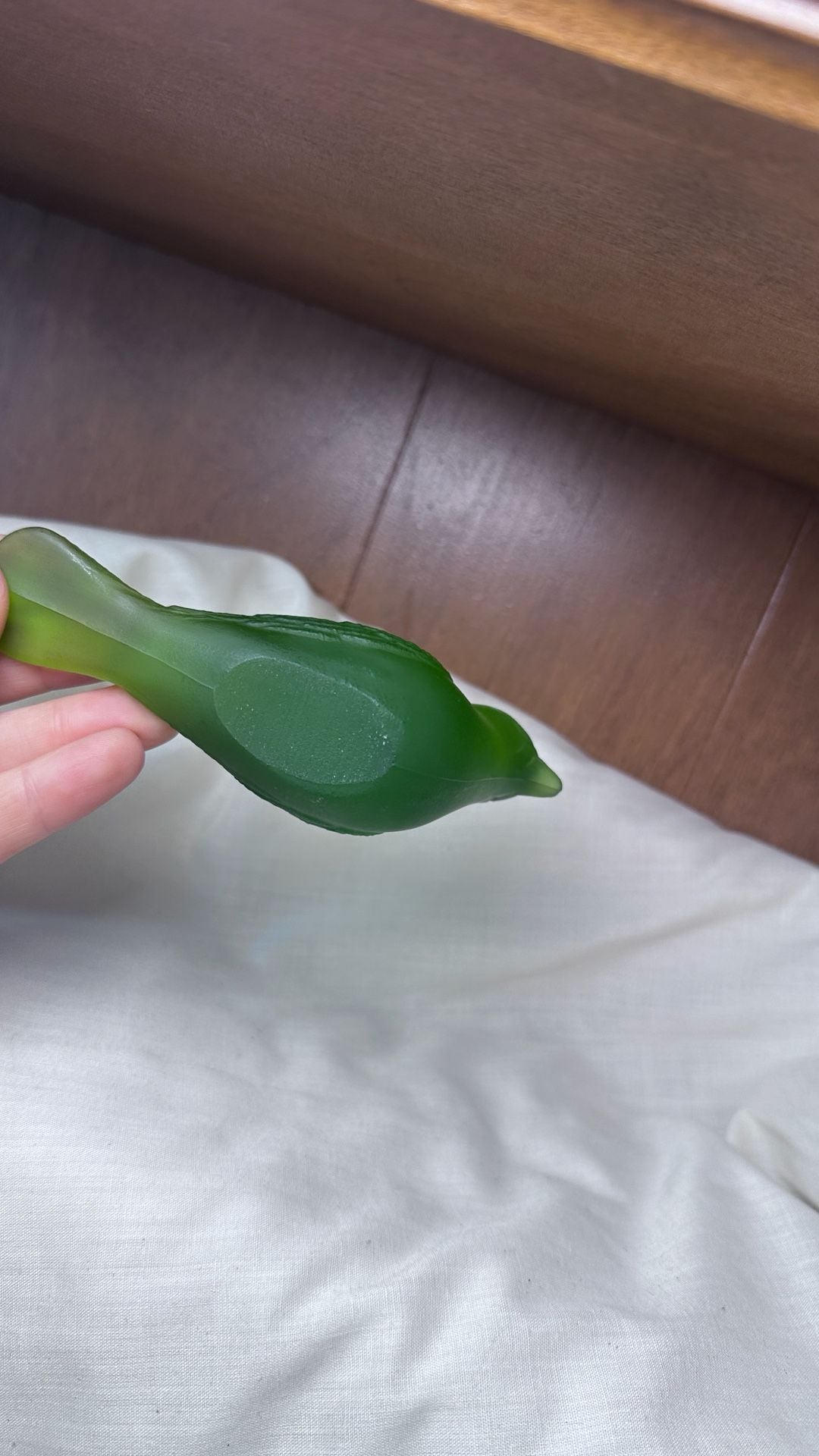 Westmoreland Green Satin Glass Bird Figurine Cardinal Figurine 3